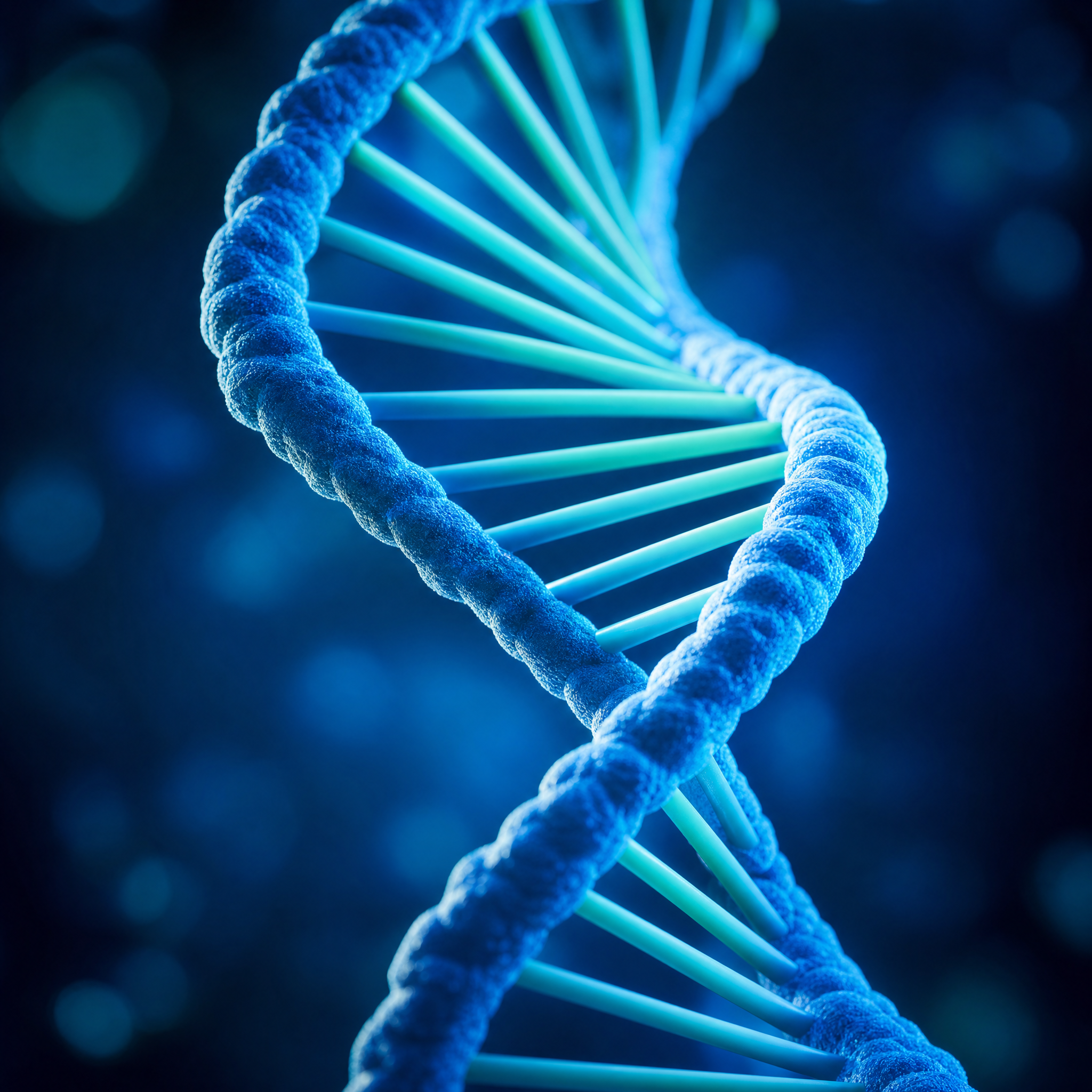 Close-up of a DNA double helix